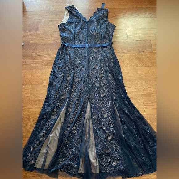 NWT Candalite Navy Sequin Babydoll Mesh Maxi Dress 2X Whimsigoth Prom Formal - Picture 3 of 8